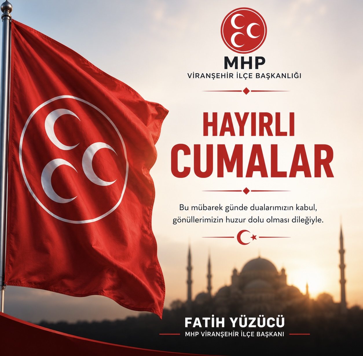 Başkanımız Sayın Fatih Yüzücü'den Hayırlı Cumalar Mesajı